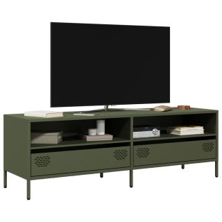 Тумба под телевизор, оливково-зеленая 135x39x43,5 см, холоднокатаная сталь