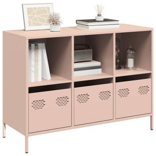 puhvetkapp roosa 101,5x39x73,5 cm külmvaltsitud teras