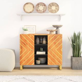 lisakapp, pruun ja must, 90 x 33,5 x 75 cm, mangopuit