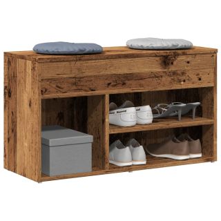 Скамейка для обуви Старое дерево 80x30x45 см Инженерное дерево