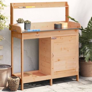 kapiga istutuslaud, pruun, 110,5 x 45 x 124,5 cm, nulupuit