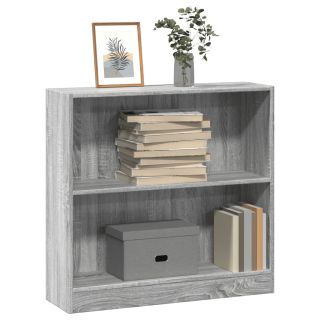 Книжный шкаф, серый дуб Сонома, 80x24x76 см, искусственное дерево