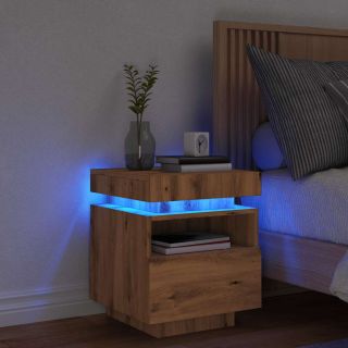 LED-valgustitega öökapp Artisan tamm 40x39x48,5 cm