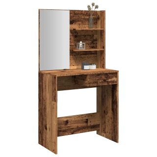 tualettlaud peegliga vana puit 74,5x40x141 cm