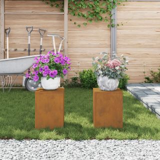 välikasutuses mõeldud taimealused Pillar 2 tk 24x24x35 cm Ilmastikukindel teras