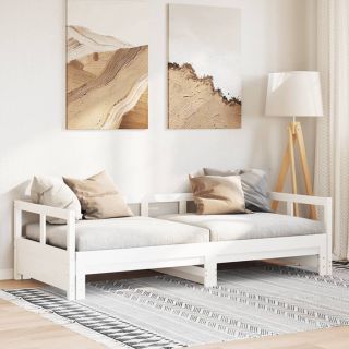 кушетка без матраса, белая, 80 x 200 см, сосна