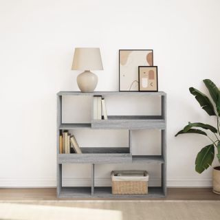Книжная полка/разделитель комнаты, серый дуб Сонома, 100 x 33 x 94,5 см