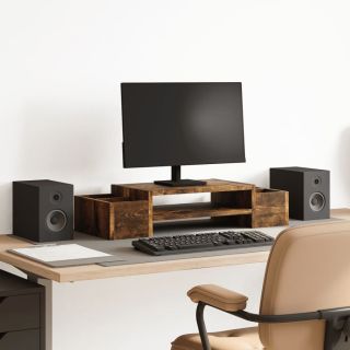 hoiuruumiga monitorialus, suitsutamm, 70x27x15 cm, tehispuit