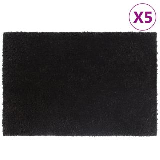 uksematid 5 tk, must, 40 x 60 cm, flokeeritud kookoskiud