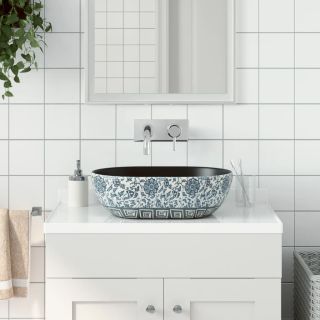 valamu tööpinnale, must ja sinine, ovaalne, keraamiline
