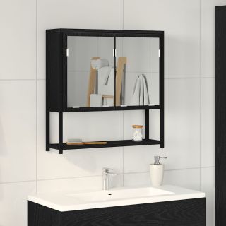 Vannitoa Peeglikapp Must Tamm 60x16x60 cm Inseneritud Puit