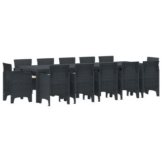 13-osaline aia söögikomplekt padjadega, antratsiitne polürotang,aia laud antratsiitne 150x100x73 cm polürotang,aia toolid padjadega 4 tk antratsiitne polürotang