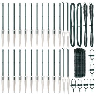 Euro aed koos 13 spike postiga 0.6x50 m galvaniseeritud terasest roheline