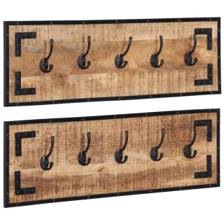 riidenagid 2 tk, 80 x 8 x 25 cm, töötlemata mangopuit