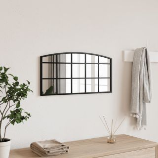 seinapeegel, must, 60x30 cm, kaarekujuline, raud