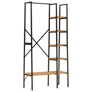 Вешалка для одежды с полками, 90 x 40 x 190 см, манговое дерево и железо
