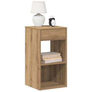 Прикроватные тумбочки с ящиком, 2 шт., ручная работа, дуб, 35x34x66,5 см