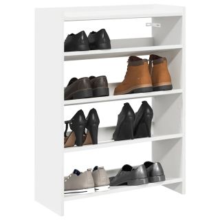 Полка для обуви, белая, 60x25x81 см, искусственное дерево
