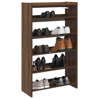 Полка для обуви, коричневый дуб, 60 x 25 x 100 см, искусственное дерево