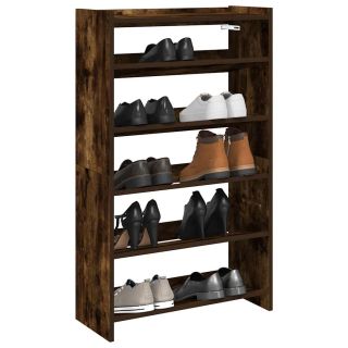 Полка для обуви, копченый дуб, 60 x 25 x 100 см, искусственное дерево