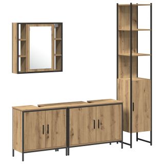 4-osaline vannitoa mööbliseade Artisan Oak Töödeldud Puit