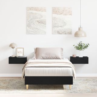 Voodi 90x200 cm Must Oak Tehispuit