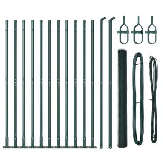 Heksagonaalne Aed Roheline 1.6x25 m Teras,Aia Postid koos Alusplaatidega 13 tk Ø32mm 88,5cm Galvaniseeritud Teras