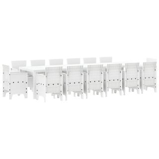 15-osaline Aia Söögikomplekt pehmete istmetega Valge Polürotang,Aia Laud Valge 200x100x73 cm Polürotang,Aia Laud Valge 150x100x73 cm Polürotang,Aia Toolid pehmete istmetega 2 tk Valge Polürotang,Aia Toolid pehmete istmetega 4 tk Valge Polürotang