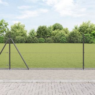 Keevitatud Traadivõrk koos 13 Flangeeritud Postiga Hall 1.4x25 m Teras