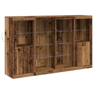 köögikomplekt LED valgustusega vana puidust 163x37x100 cm töödeldud puidust