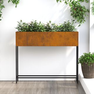 tõstetud aiapott 100x26x82 cm kulutatud teras