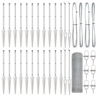 Kuusnurkne Aed 1x50 m Tsinkterasest,Aeda Postid Spike 13 tk Ø32 mm 120 cm Tsinkterasest