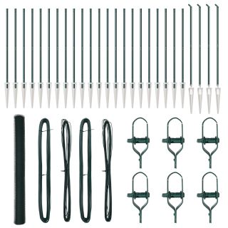 Kuusnurkne Aed Roheline 1.5x50 m Teras,Aia Postid Okstega 13 tk Ø32 mm 170 cm Galvaniseeritud Teras