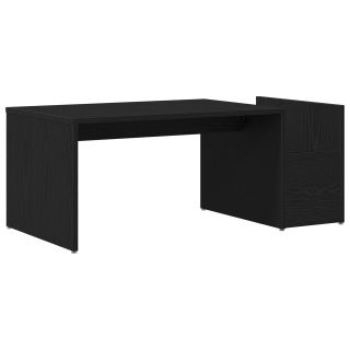 Must Tammevälimusega Kohvilaud 90x45x35 cm Töödeldud Puidust