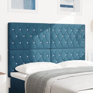 voodiots kristallnuppudega tufted tume sinine 160 cm samet