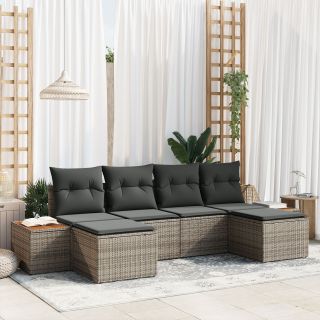 6-osaline aia diivani komplekt padjadega Hall Polü Rattan Acacia