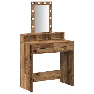 tualettlaud LED valgustusega - vintage puidust stiil, 79x41x140 cm