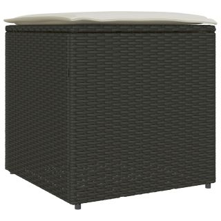 väli ladustamiskast Must ja kreemjas Rotang, Polüester 80 cm