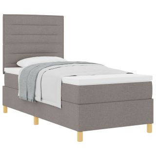 Box Spring voodi madratsiga Pruuni hall 80x200 cm Kangas