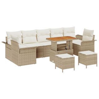 10-osaline aiadiivanite komplekt padjadega beeži värviga Polü rattan,2-kohaline aiadiivan koos hoiukohaga ja padjadega beeži värviga Polü rattan,3-osaline aia söögikomplekt padjadega beeži värviga Polü rattan