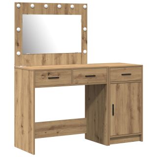 2-osaline riiulikomplekt koos LED-valgusega Artisan Oak tehispuidust