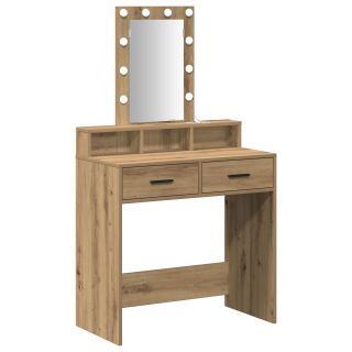 Tualettlaud LED-valgustitega, Artisan tamm, 79x41x140 cm