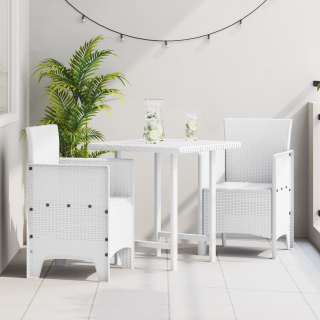 Aiamööbel 2 tk Valge Polü Rattan