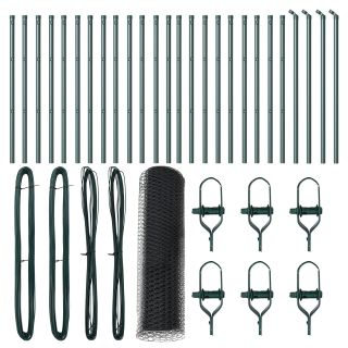Kuuekülgne Tara Hall 0.6x50 m Teras,Tara Postid 13 tk Roheline Ø32 mm 100 cm Galvaniseeritud Teras