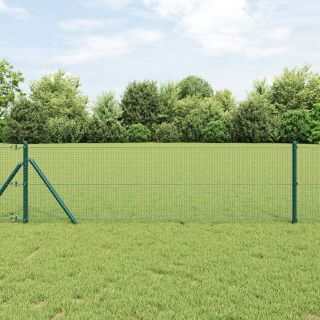 Keevitatud Traadi Aed 13 Poste Roheline 0.5x100 m Terasest