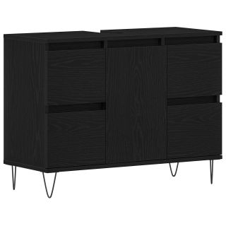 Vannitoa Kraanikauss Must Tamme 80x33x60 cm Töödeldud Puit