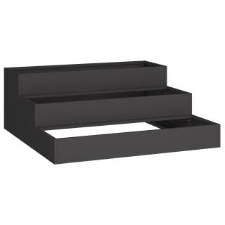 Aiataimede kast 3-tasandiline 90x90x35 cm Must Teras
