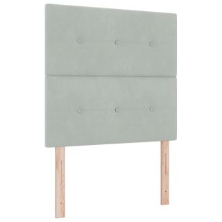 Peatoed Nupuga Polsterdatud Helehall 80 cm Samet