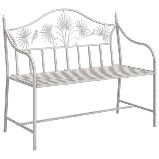 Pank Valge Metall 104 x 52.5 x 89 cm Kestab kaua Välibank