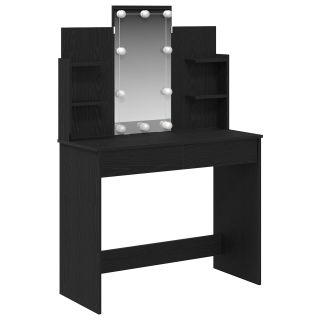 Meigilaud LED-valgustusega Musta Liivapuu 96x40x142 cm